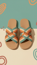 Boho Leather Sandals With Beading