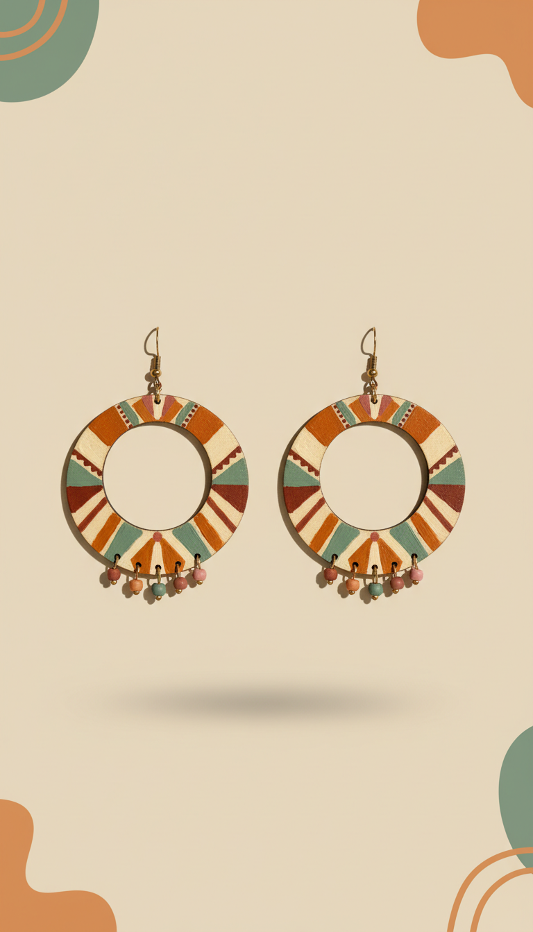 Gemstone Drop Earrings In Brass
